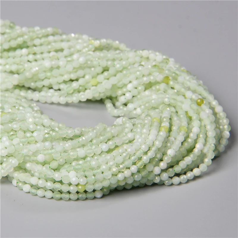 

3mm 4mm Faceted Natural Stone Green Quartzs Crystal Beads Round Section Agat Labradorite Beads for DIY Jewelry Making 38cm