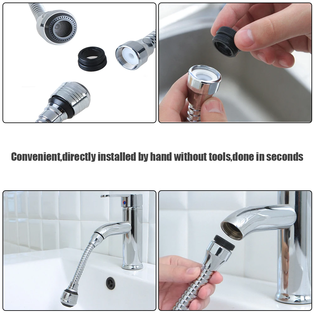 

Supercharger Movable Kitchen Tap Heads Splash Filter Faucets Spray Heads 2 Water Flows Design Rotatable Kitchen Faucet