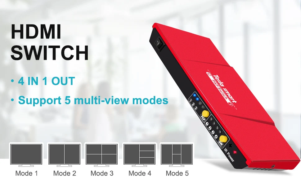 Tesla smart 4 x1 HDMI коммутатор 4 в 1 выход 1080P@ 60 Гц с функцией PAP бесшовные пути 4 Full HD источников к 1 Full HD Дисплей HDMI