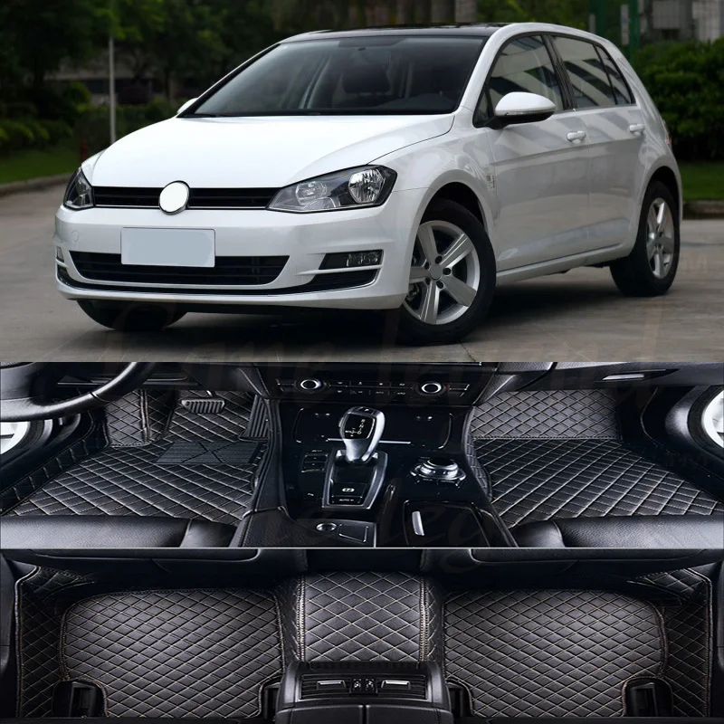 Обновление кожаные автомобильные коврики в салон для Volkswagen VW Golf 7 / GTI R Mk7 хэтчбек