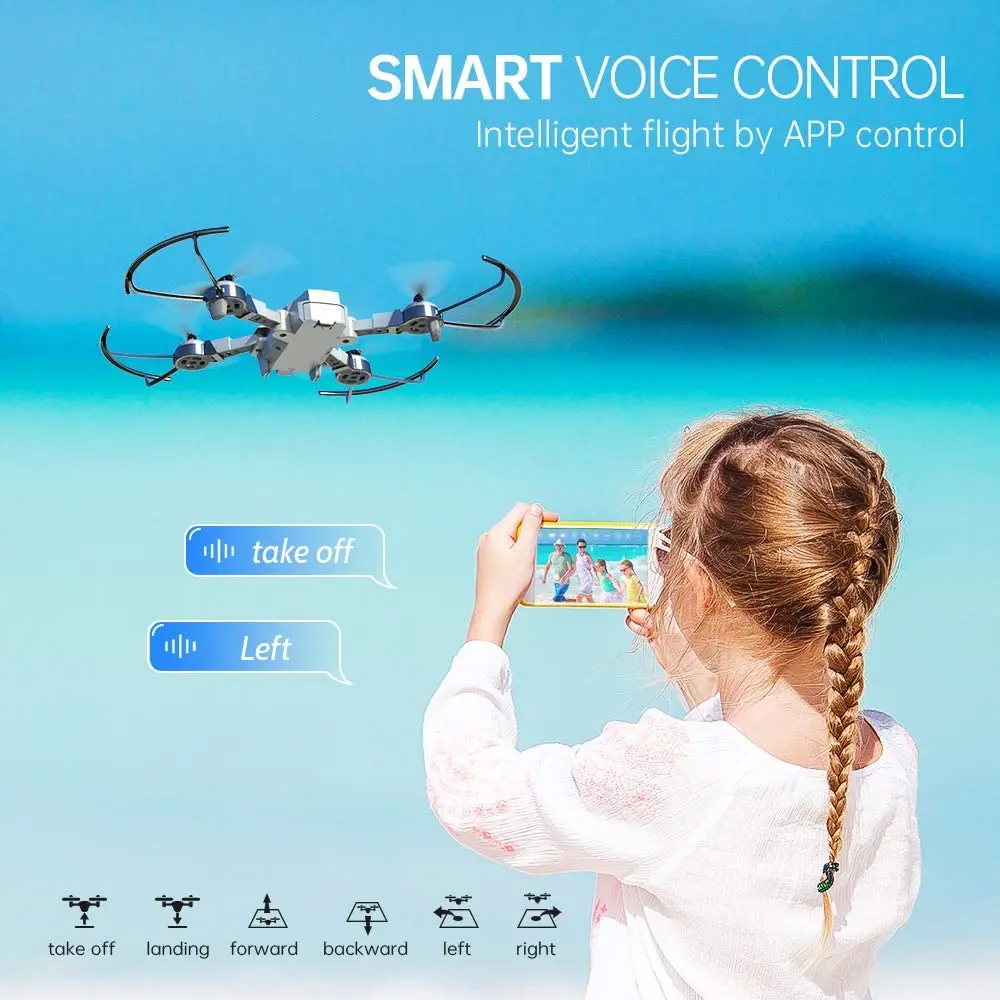 Складной мини Дрон SNAPTAIN AA10MQ с HD камерой 720P FPV Wi Fi Радиоуправляемый квадрокоптер
