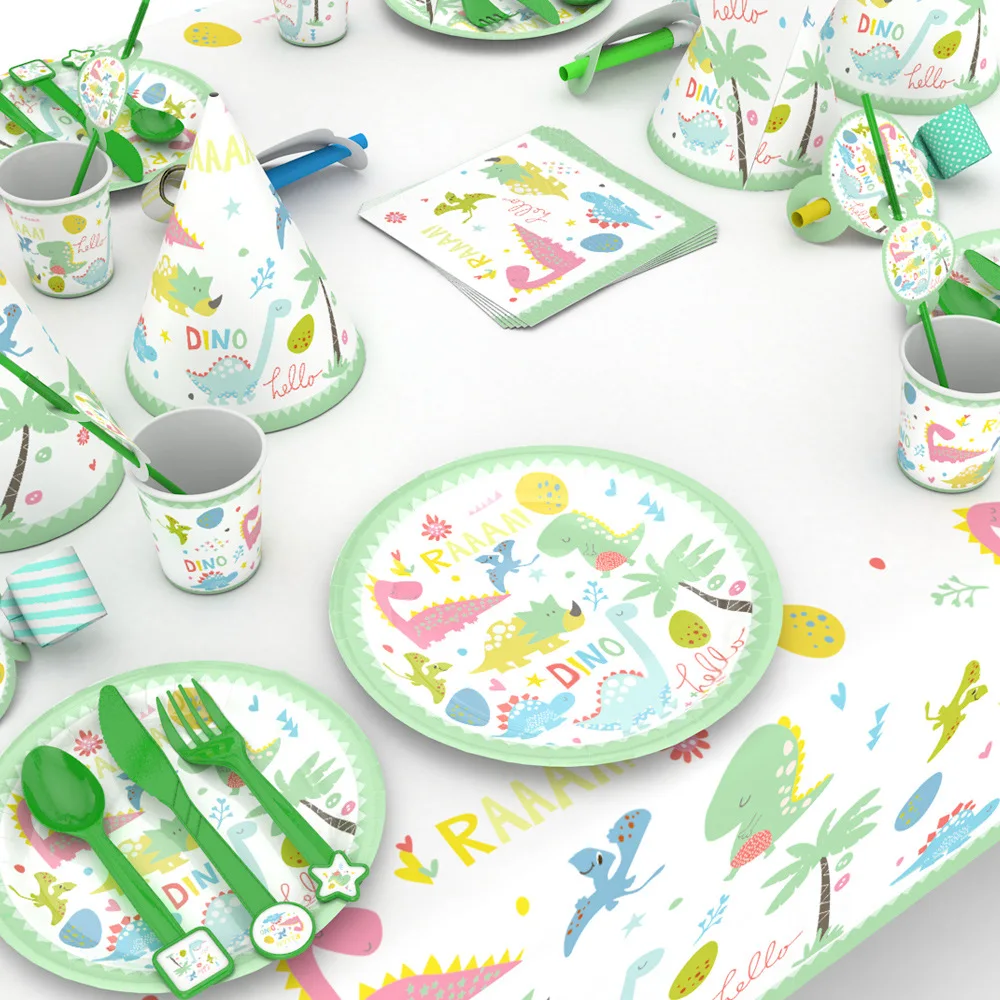 Новинка товары для вечерние в виде динозавра одноразовые бумажные соломинки