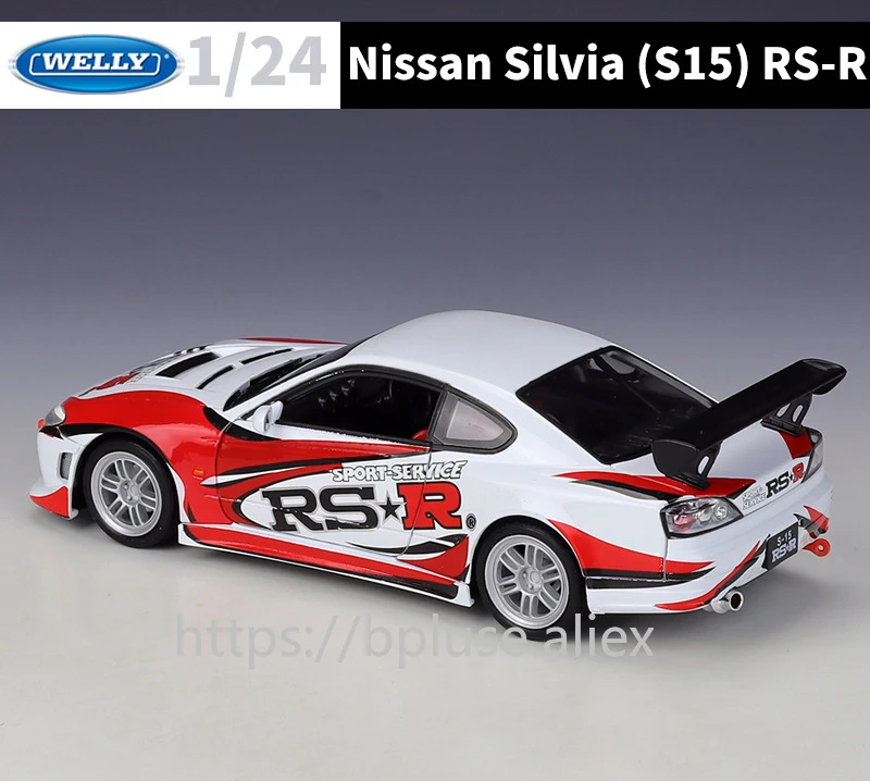 WELLY литая 1:24 Игрушечная машина высокая Модель Nissan Silvia S15 RS-R спортивный автомобиль