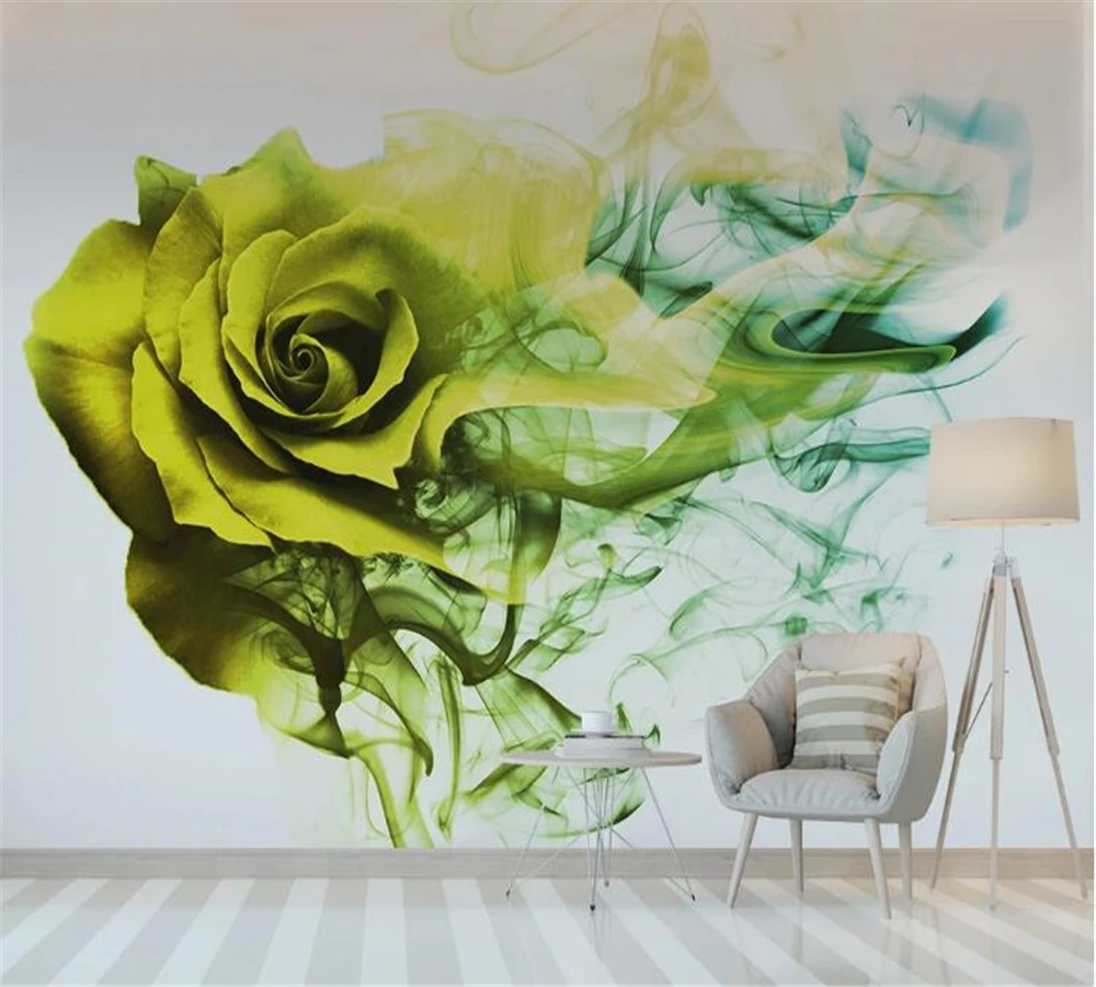 Обои на заказ 3D современный минималистичный абстрактный Золотой Желтый дымчатый