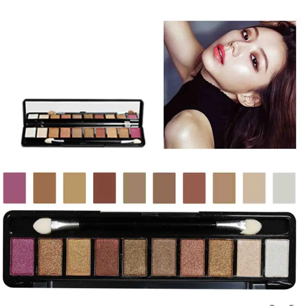 10 цветов матовые мерцающие тени для век фотопигмент стойкая палитра макияжа