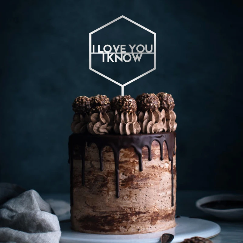 Шестигранный Топпер для торта геометрическое украшение свадебного лазерная