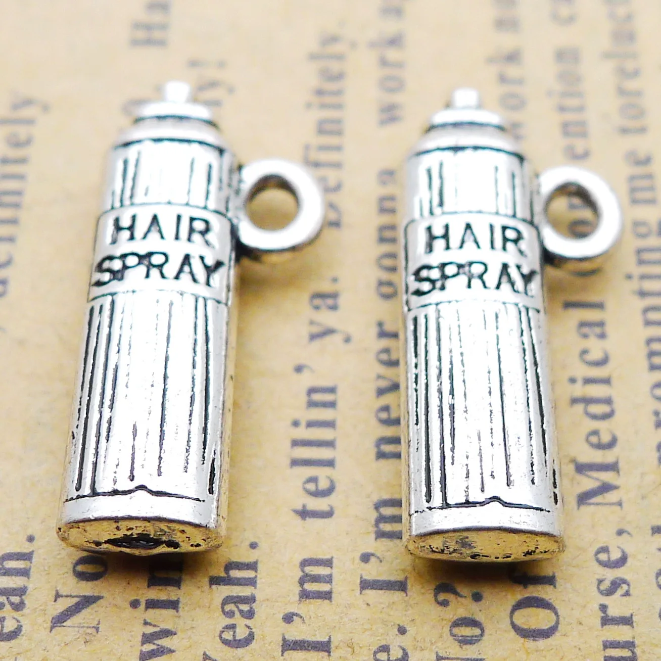 

10 шт./лот 10 мм * 22 мм парикмахер кулон античное серебро цвет волос спрей Подвески для изготовления ювелирных изделий DIY серьги