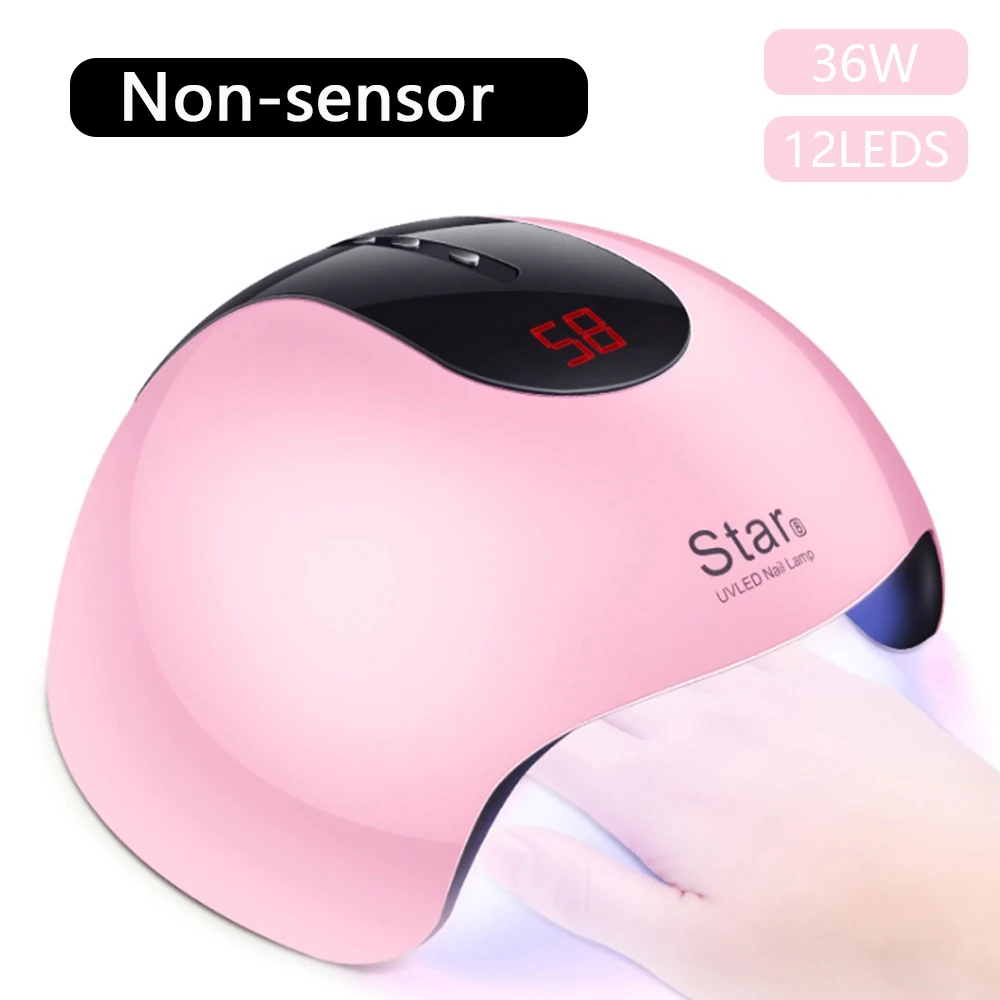 Non-Sensor 36W USB Star 8 36 Вт Солнцезащитный УФ светодиодный светильник для сушки ногтей ЖК-дисплей светодиодный сушилка для дизайна ногтей ледяная лампа для ногтей маникюрный Гель-лак Сушилка УФ-кабина - Цвет: Non-Sensor 36W USB