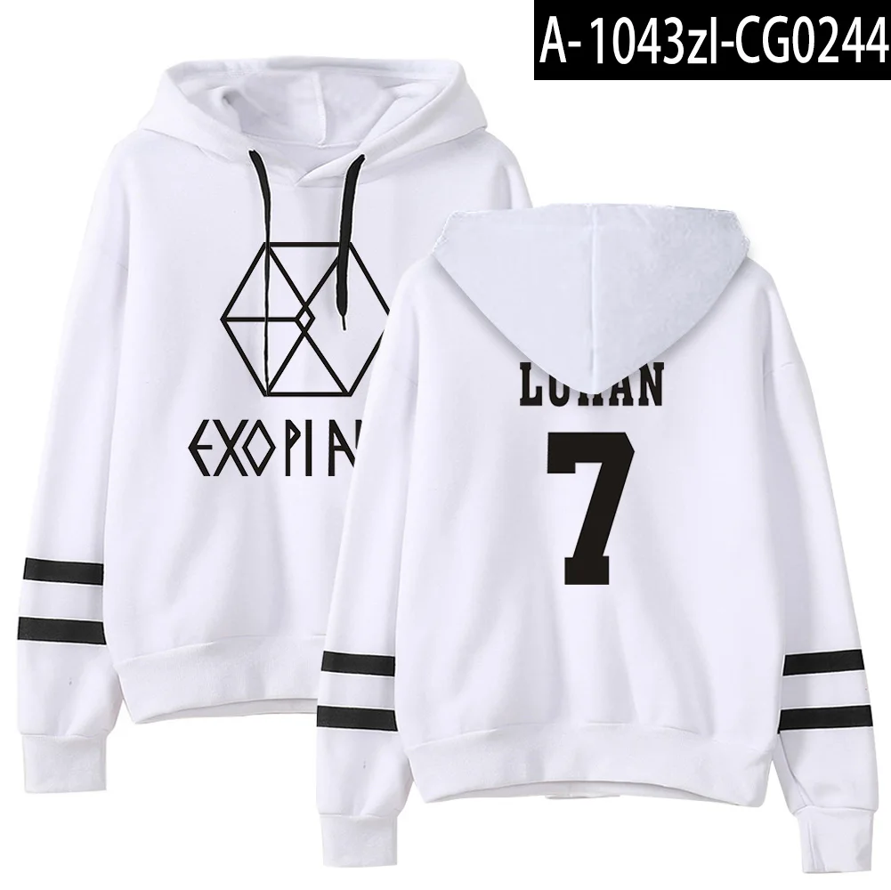 Kpop EXO милый женские худи Harajuku Повседневная Толстовка с капюшоном корейский стиль свободная толстовка с капюшоном женские флисовые толстовки пуловер Топ - Цвет: white