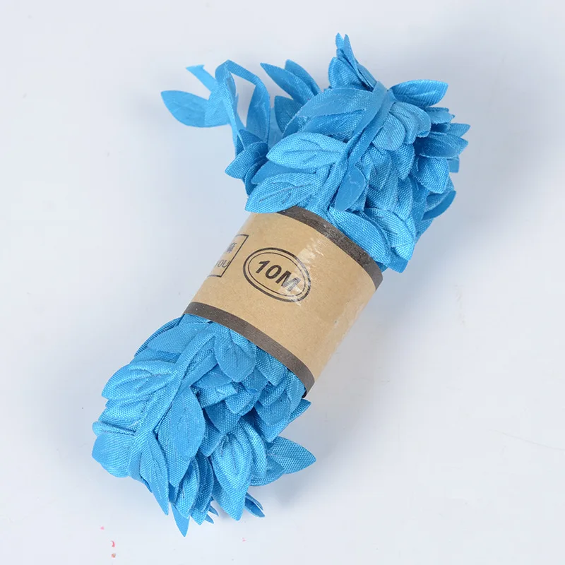 5 Sky Blue 10 метров цветная веревочная лента wide1.5cm ткань красочные листья из ротанга цветок DIY украшения дома гирлянда принадлежности для рукоделия - Цвет: 5 Sky Blue