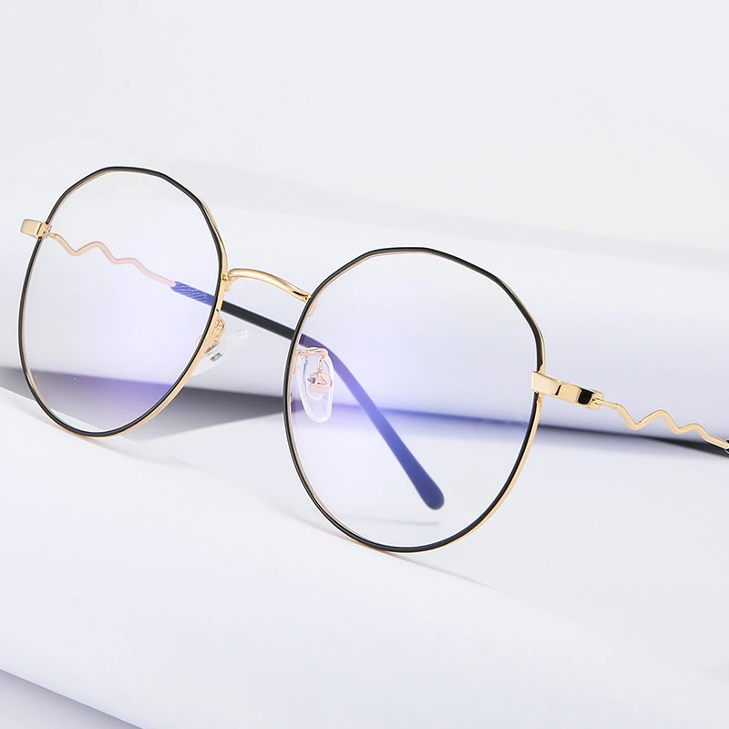 Новый трендовый Овальный оправа для очков ретро металлический литературный