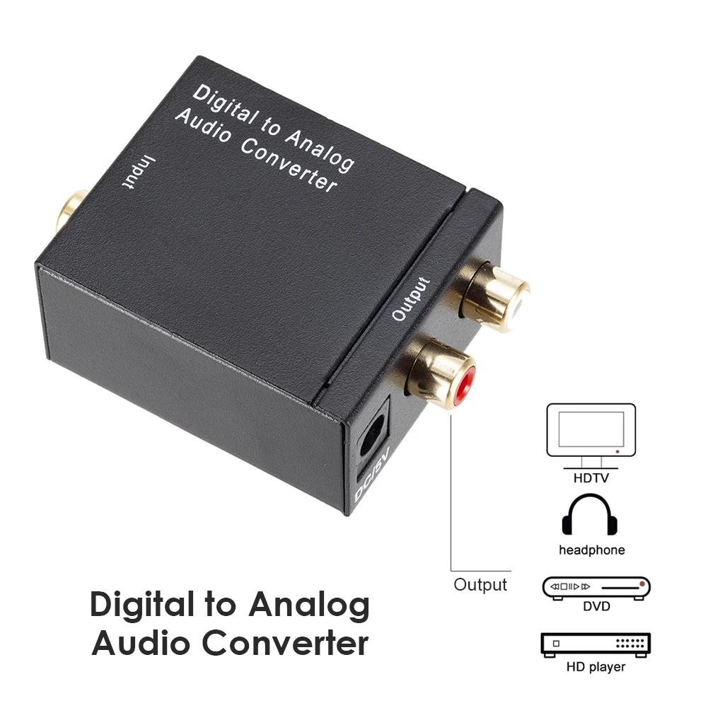 

Digital to Analog Audio Converter TOSLINK SPDIF to RCA Audio Adapter (EU)