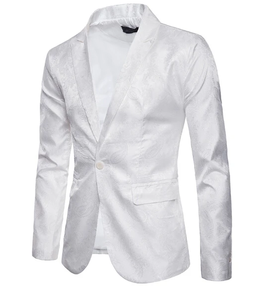 White Top 2 шт. Мужской Блейзер костюм Slim Fit смокинг+ Брюки Формальные вечерние свадебные жених Новинка - Цвет: White Top