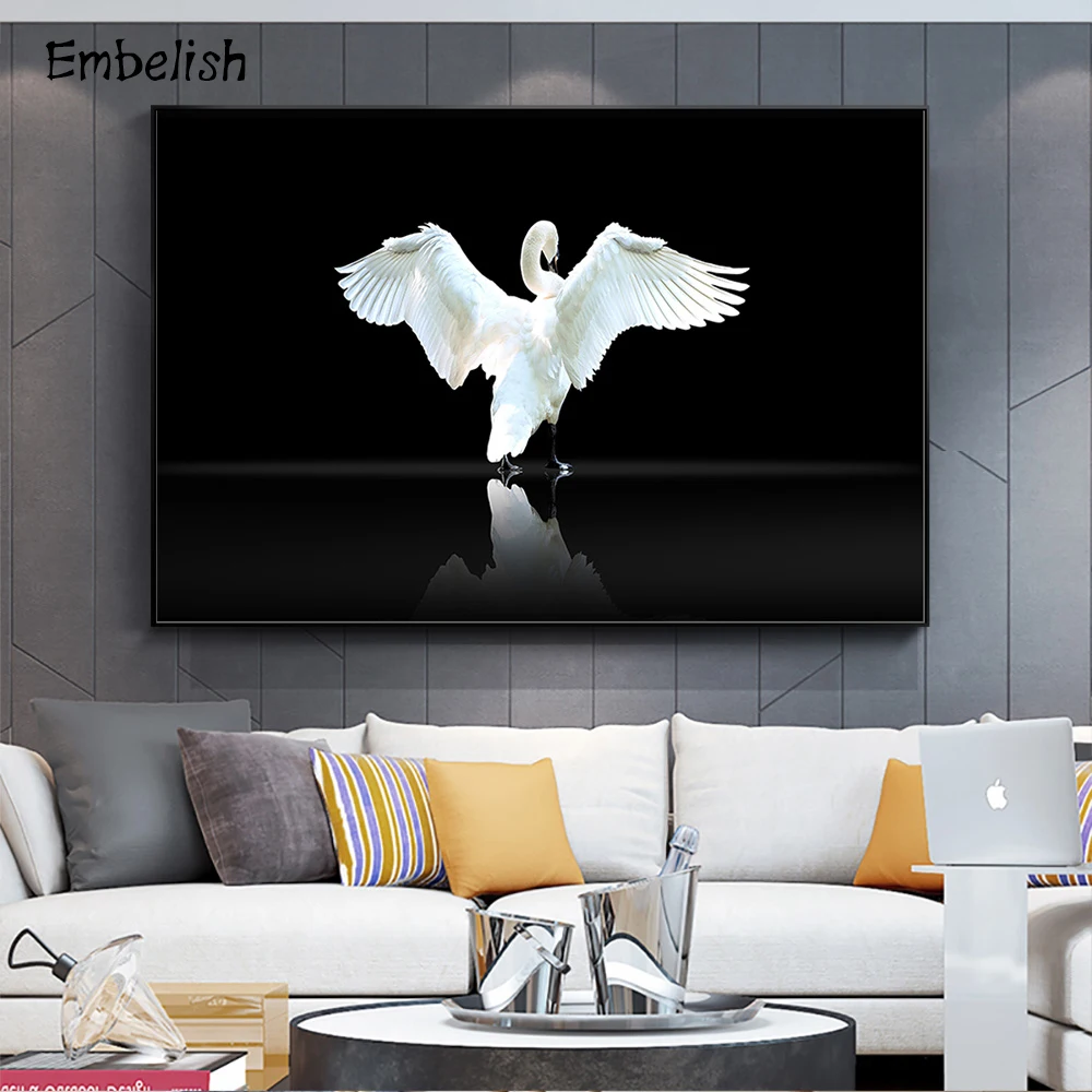 Embelish 1 шт. белый лебедь танцы на озере настенные фотографии для гостиной домашний