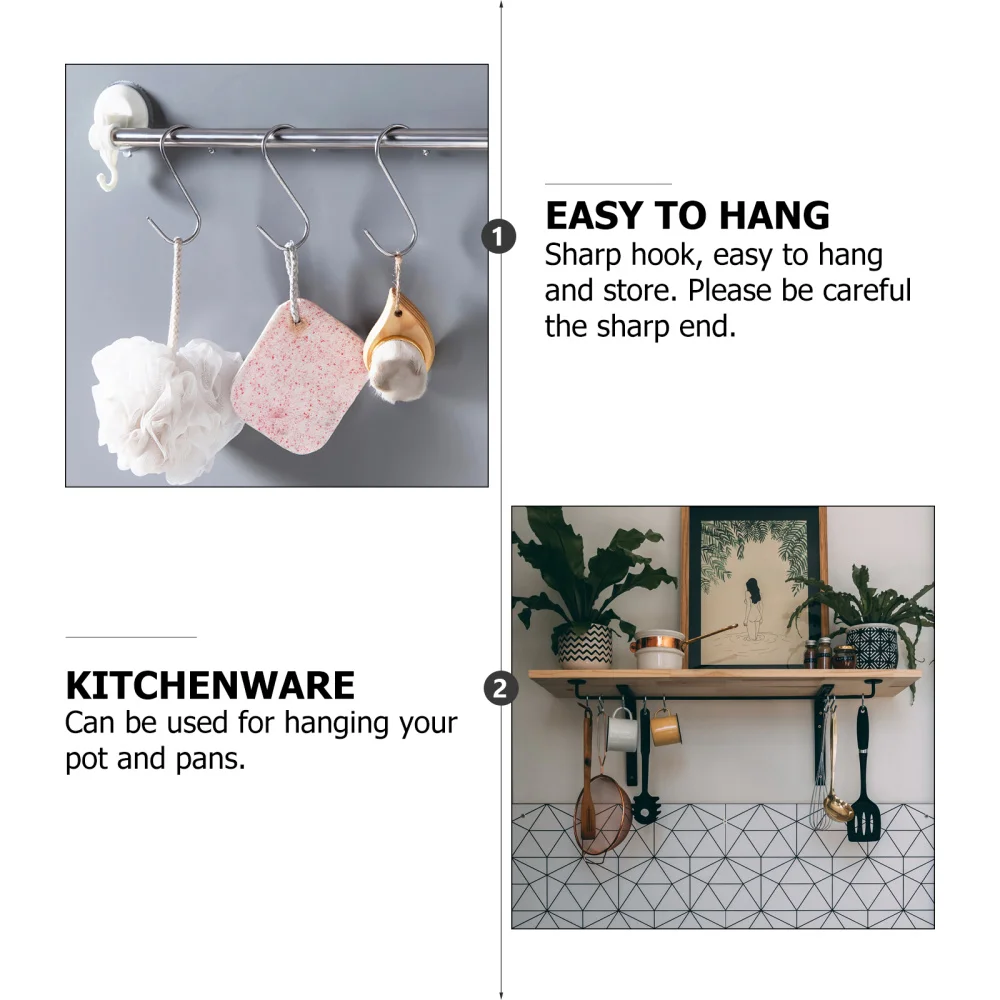 

10PCS Meat Pork Ham Hanging Hooks Shaped Household Kitchen Cooking Hooks