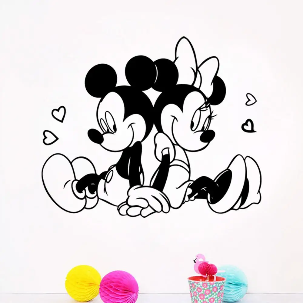 

Disney Mickey Minnie Mouse In Love Art Decal Wall Sticker Mural For Kids Room Living Room Bedroom accessories home decor 0310