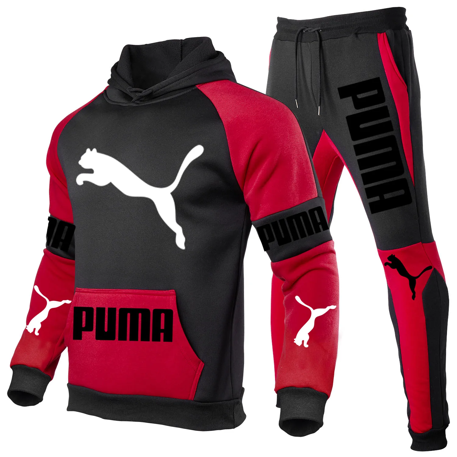 

2021 New Autumn/Winter Men'S Suit Hoodie+Pants PUMA Sportsuit Casual Sportswear Sweatshirts Trousers 2 Piece Set Brand Tracksuit