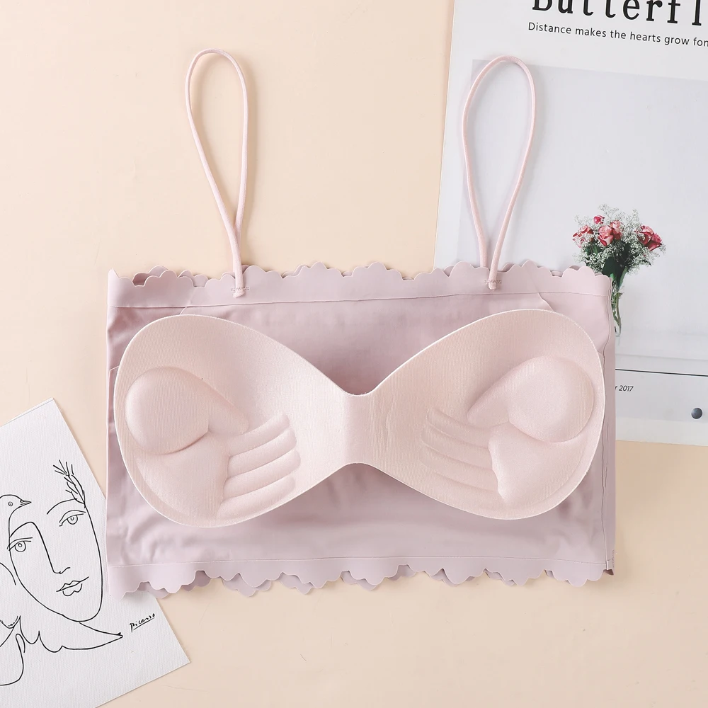 

NHKDSASA Women's Tube Top Bra Seamless Bandeau Top Bralette Sexy Lingerie Strapless Invisible Crop Top Female Underwear Bras
