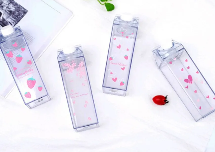 Фламинго дизайн бутылки для воды молочная Коробка Форма прозрачный пластик