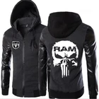 Новинка 2021, мужская куртка с капюшоном и логотипом Dodge RAM, куртка на молнии с капюшоном, приталенная Сексуальная деловая Теплая мужская одежда для отдыха, топы