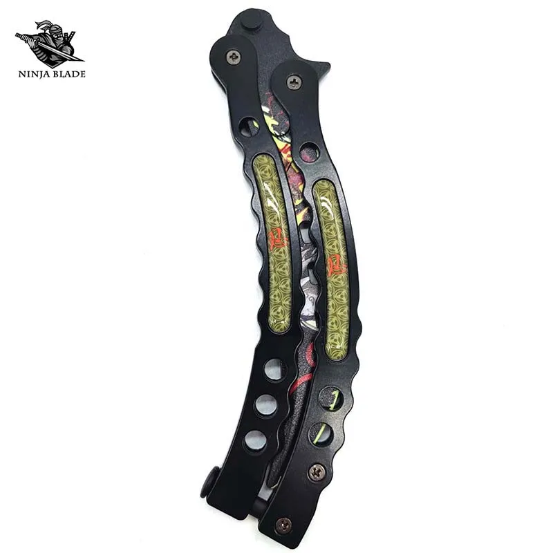Нож-бабочка Kakashi Hatake Узумаки Наруто балисонг изогнутый аниме тупое лезвие для