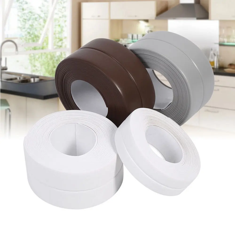 

3 PCS 3.2m Kitchen and Bathroom Beauty Sewing Paste Corner Line Post Caulk Tapesuper Waterproof Tape Waterproof Stickers