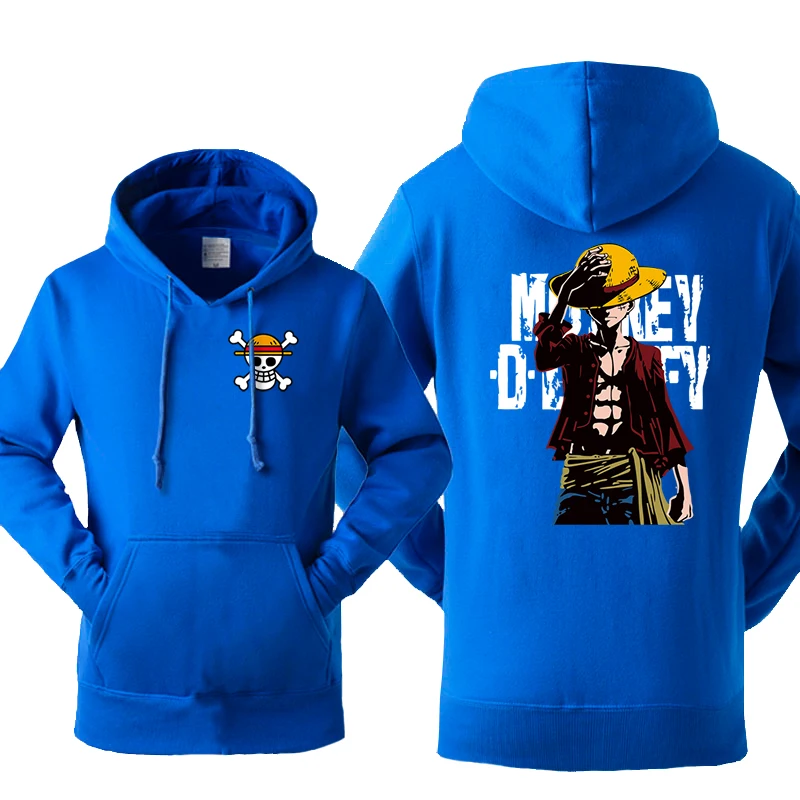 Худи Luffy мужское цельное флисовая толстовка с капюшоном в японском стиле аниме