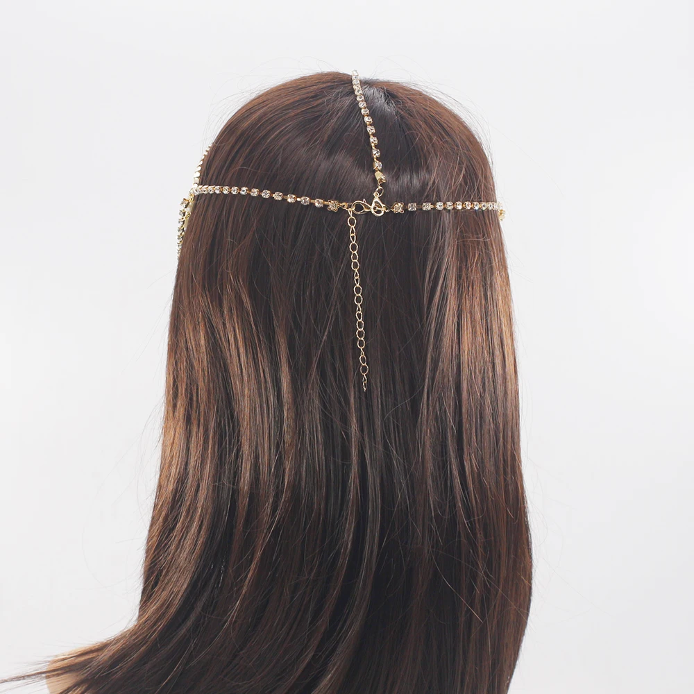 Роскошная Свадебная цепочка для волос на лоб стразы ювелирное украшение свадьбы