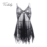 varbaby sexy women see through lingerie lace night dress sleepwear nightgown deep v g string sexy smooth sheer sleep dress