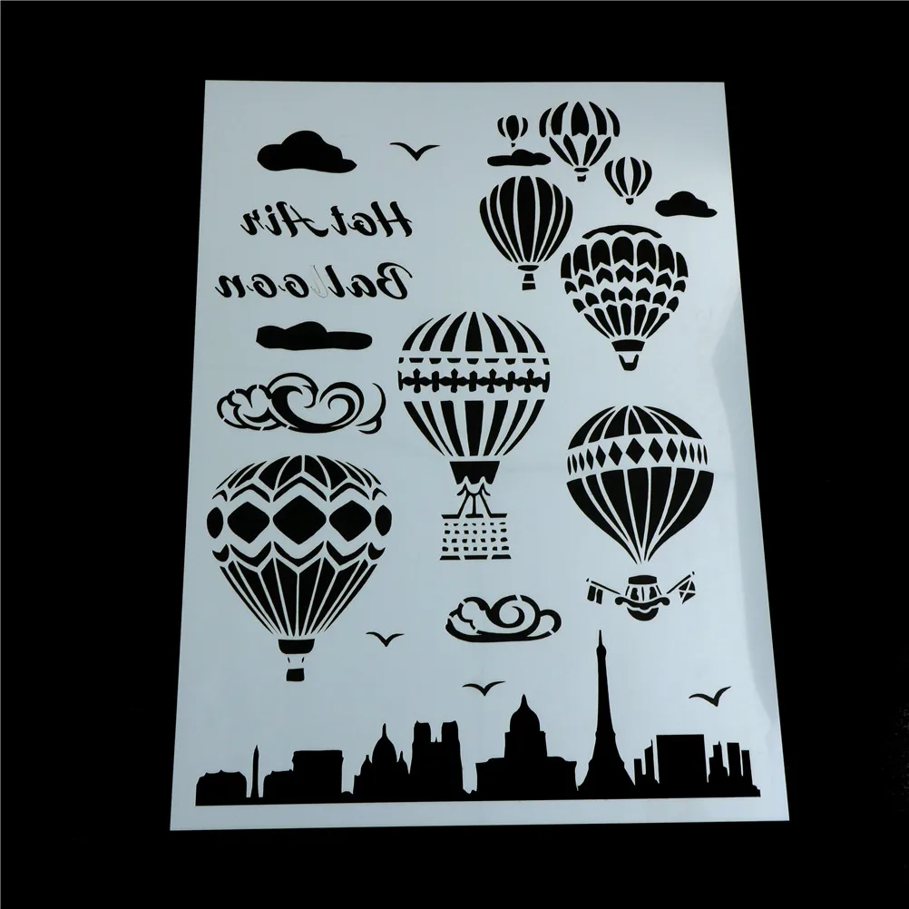 

Embossing hot air balloon DIY Craft Layering Stencil For Wall Painting Scrapbooking Stamping Paper Card