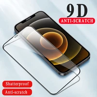 9d transparent shockproof tempered glass for iphone 11 12 13 pro max mini x xs xr 6 6s 7 8 plus explosion proof screen protector