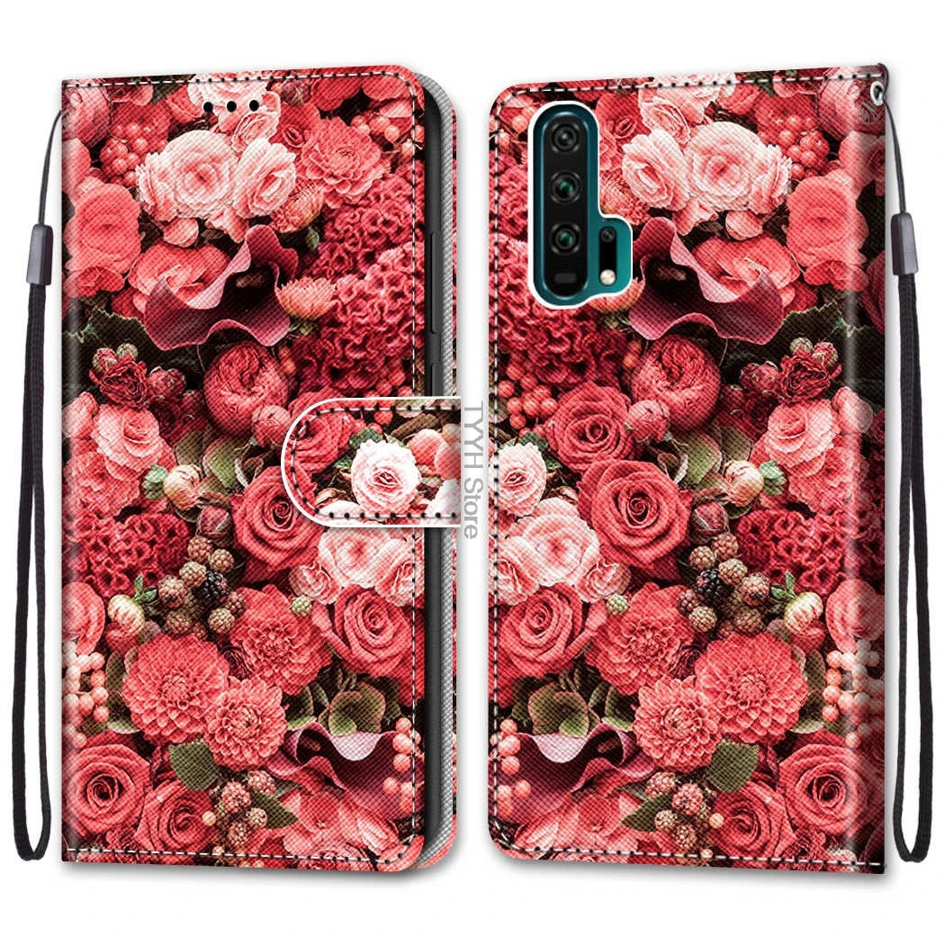 Leather Flip Case On For Huawei Honor 20 Pro YAL-L41 3D Wallet Card Holder Stand Book Cover Honor20 Lion Tiger Painted Coque | Мобильные
