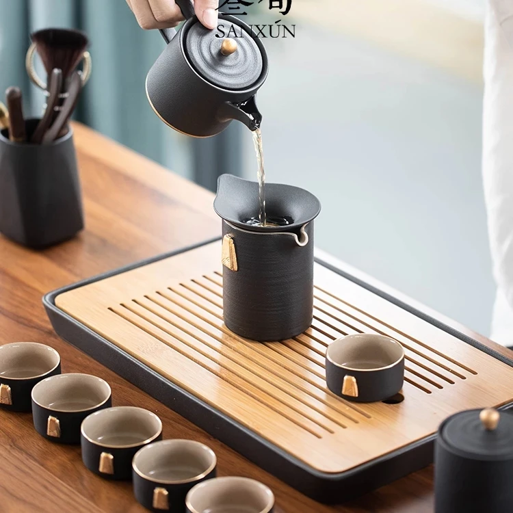 Черный керамический Современный чайный набор Простой Творческий для