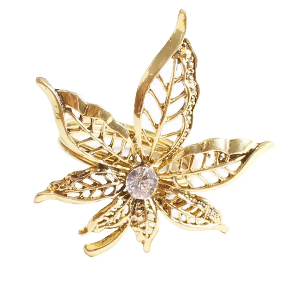 Кольца для салфеток кленовый лист держатель на Рождество свадьбу вечеринку ужин