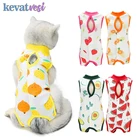 Одежда для кошек, костюм для стерилизации кошек из мультфильмов, пижама для летней хирургии после выздоровления для кошек, одежда для котят против лизания