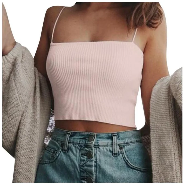 

WEPBEL Camis Tank Top Casual Women's Strap Type U-Neck Straight Multi-Color Top Summer Skeeveless Fashion New Sexy