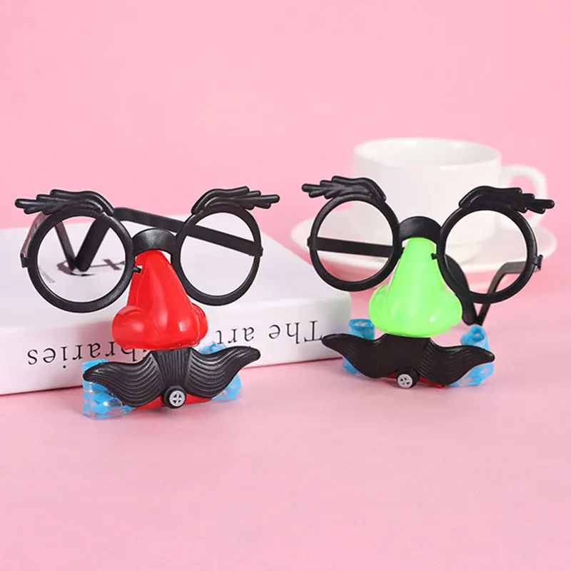 

Novelty Blowing Beard Plastic Stare Large Glasses Big Nose Holiday Toys For Children Christmas Gift Toys Props Random Color