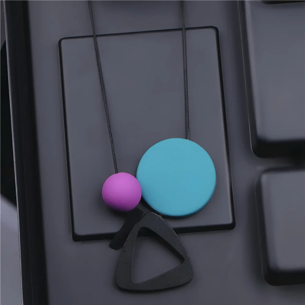 Простые Длинные змея цепи Подвеска колье для женщин древесной смолы из бисера