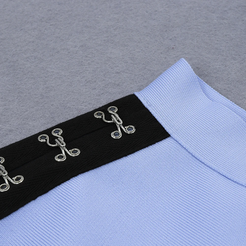 Женский облегающий комплект из двух предметов синий одежды короткого топа и юбки