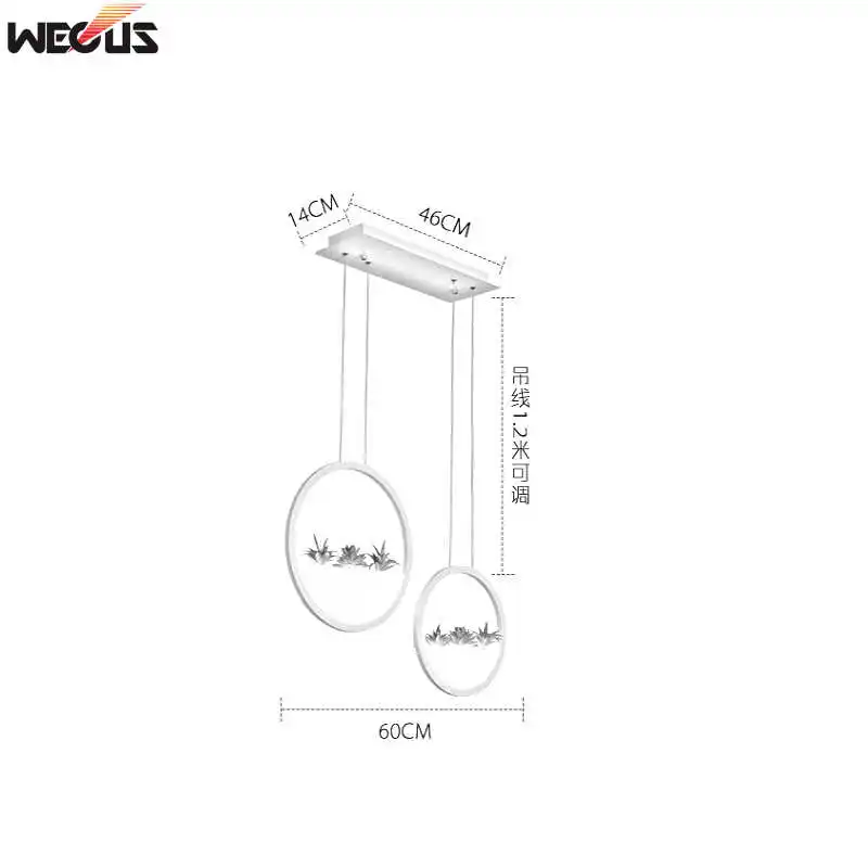 460x140MM WECUS) подвесные светильники для скандинавского ресторана, креативные подвесные светильники для бара, простые современные светильники для украшения растений Кофейня - Цвет корпуса: 460x140MM