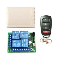 433mhz universal wireless remote control switch dc12v4 channel relay module and rf transmitter 4 keys smart home control gate