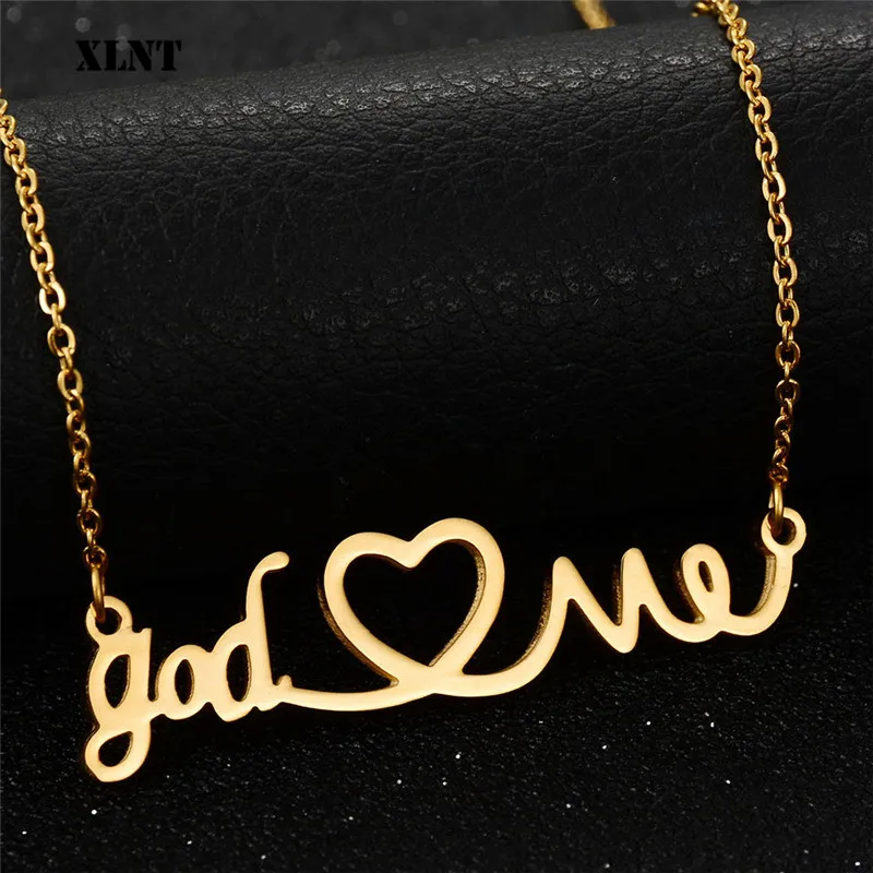 XLNT Новое поступление колье из нержавеющей стали ювелирное изделие Бог любящий