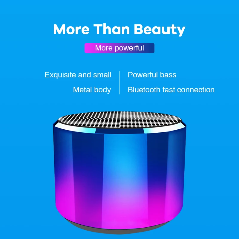 Металлический корпус мини беспроводной Bluetooth цветной светильник небольшой