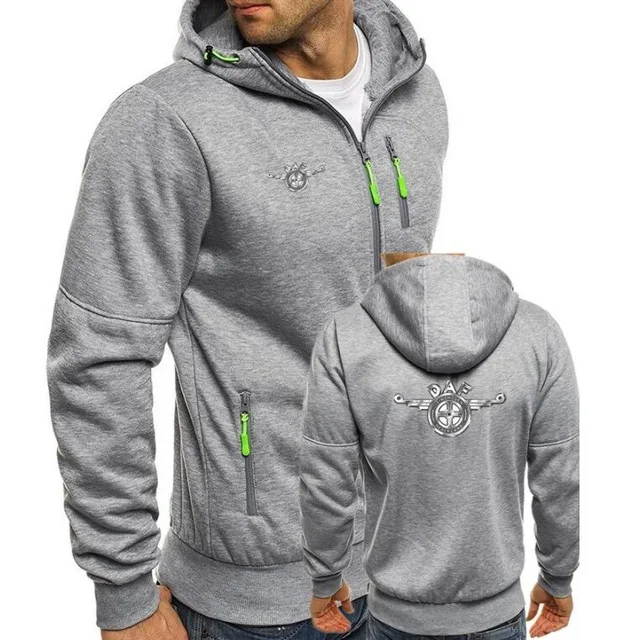 Толстовка мужская с капюшоном и принтом на молнии | Автомобили мотоциклы