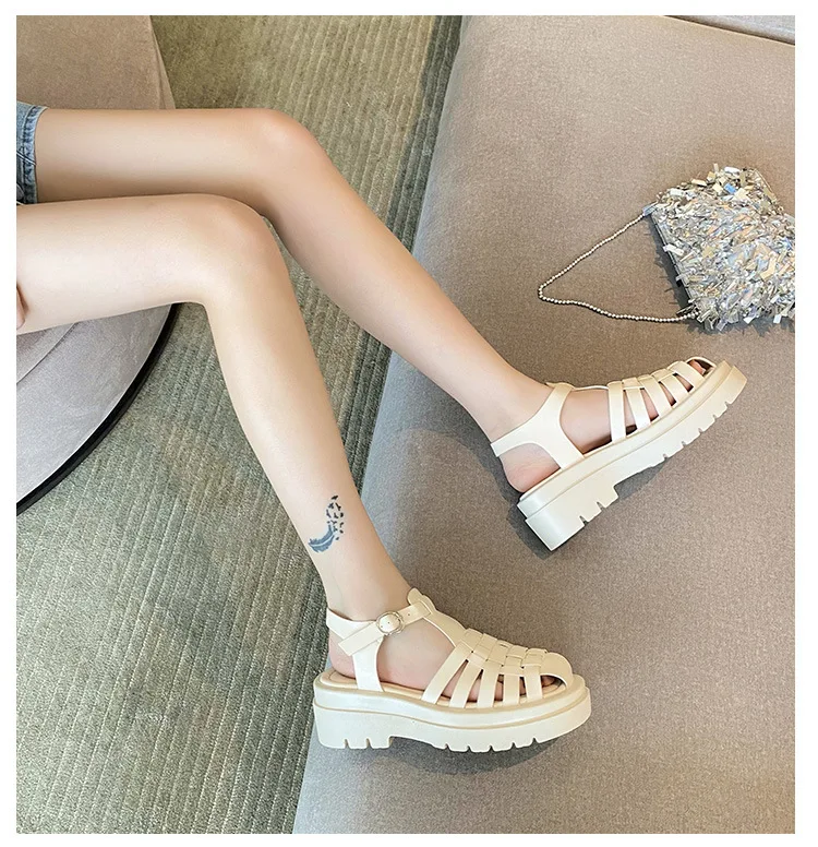 

Summer Women sandals Flats Platform shoes Casual Thick bottom Round toe Beach sandals Ladies 2021