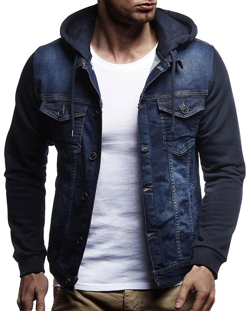 

New Fashion Men Denim Jacket 2020 Mens Cowboy Cotton Slim Fit Single Breasted Jacket Casual Spring Male Hooded Jackets and Coats