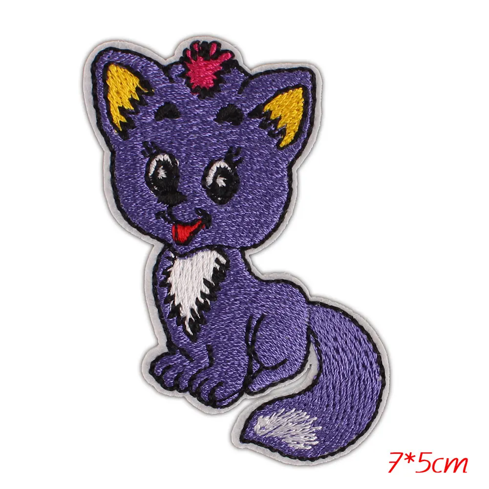 Нашивки с фиолетовыми цветами кошками Цветочные наклейки сделай сам