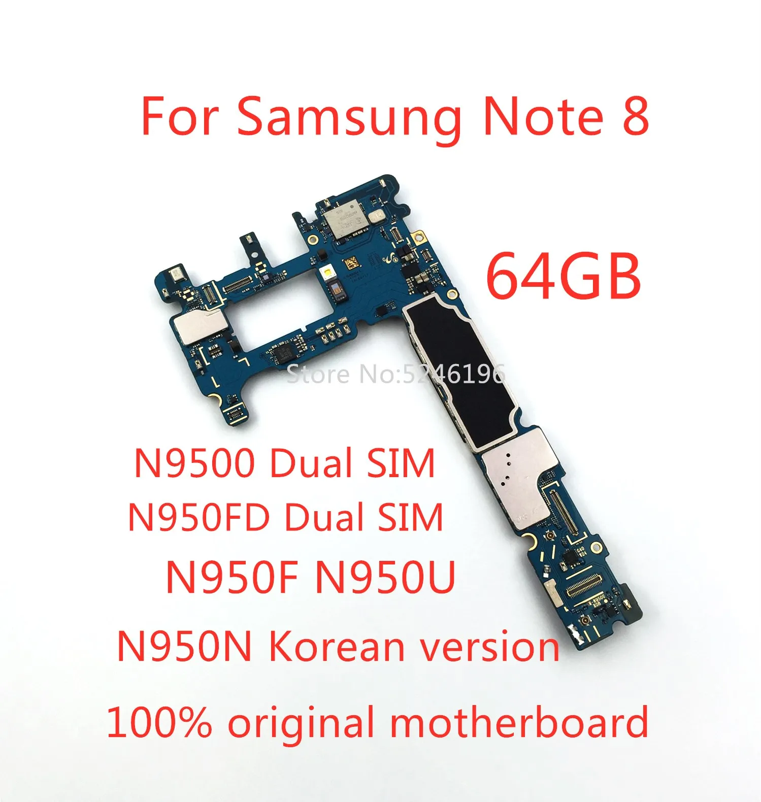 Recambio de placa base original para Samsung Galaxy Note 8, N9500, N950FD, N950F, N950U, N950N, 64GB, desbloqueado, 1 unidad-0