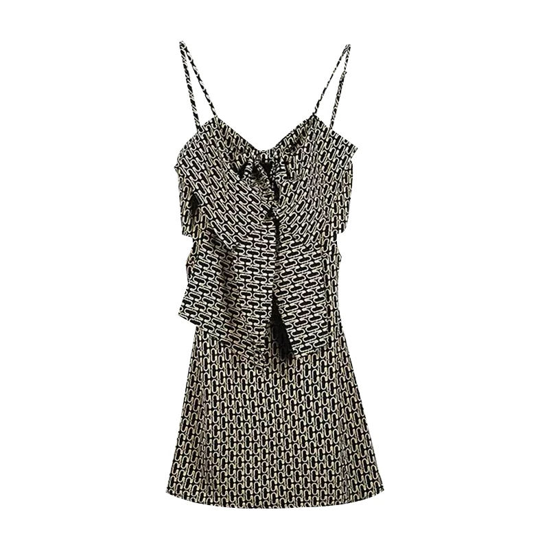 

Elegance Sexy Sleeveless Strap Dress for Women 2021 New Summer French Retro Black Plaid A- Line Mini Dress Femme Night ClubWear