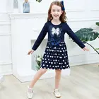 DXTONДетское платье принцессы; Зимнее платье для маленьких девочек; Хлопковая детская одежда с блестками и бабочками; Детское платье в стиле пэчворк для девочек